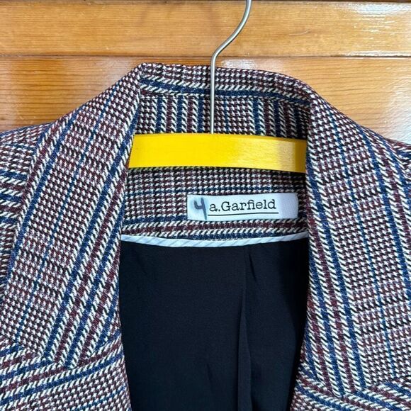 A. Garfield Classic Plaid One Button Women’s Blazer Jacket Size 4 - Picture 4 of 8
